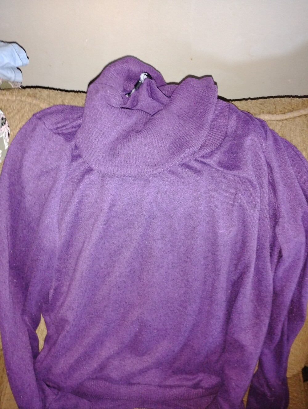 Women's Purple Cowl Neck Sweater - Cozy Knit Pullover